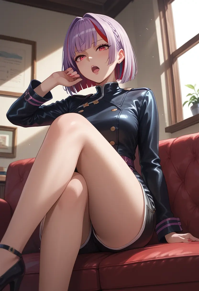 nijisanji,makaino_ririmu,leather,shorts  - 