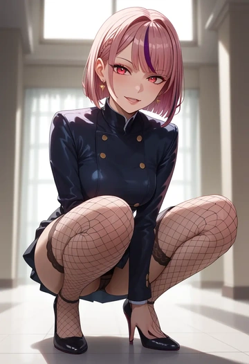 nijisanji,makaino_ririmu,secretary,stockings,sexy, panties  - AI generated anime art