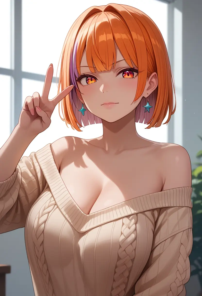 nijisanji,makaino_ririmu,orange,sweater  - 