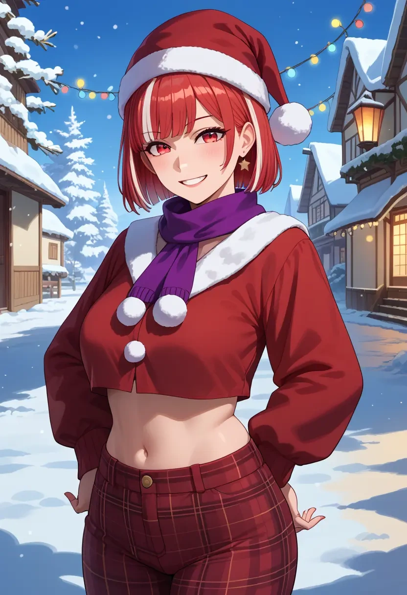 nijisanji,makaino_ririmu,Christmas,plaid trousers  - 