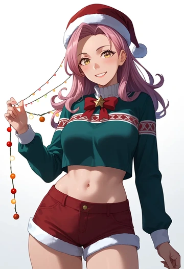 kantai_collection,makigumo_(kancolle),Christmas,red velvet shorts  - AI generated anime art