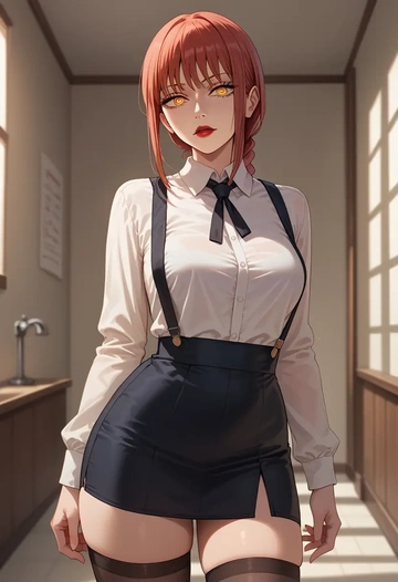 chainsaw_man,makima_(chainsaw_man),secretary,stockings  - AI generated anime art