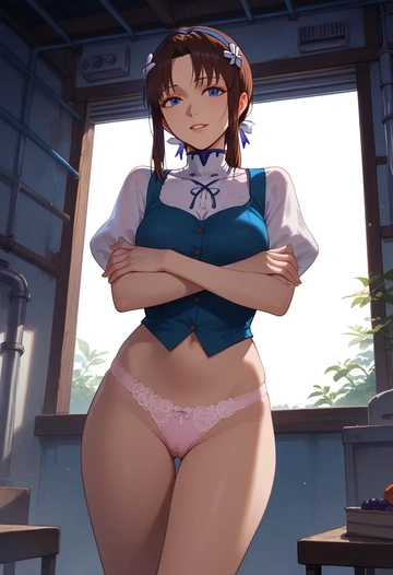 neon_genesis_evangelion,makinami_mari_illustrious,lingerie  - AI generated anime art