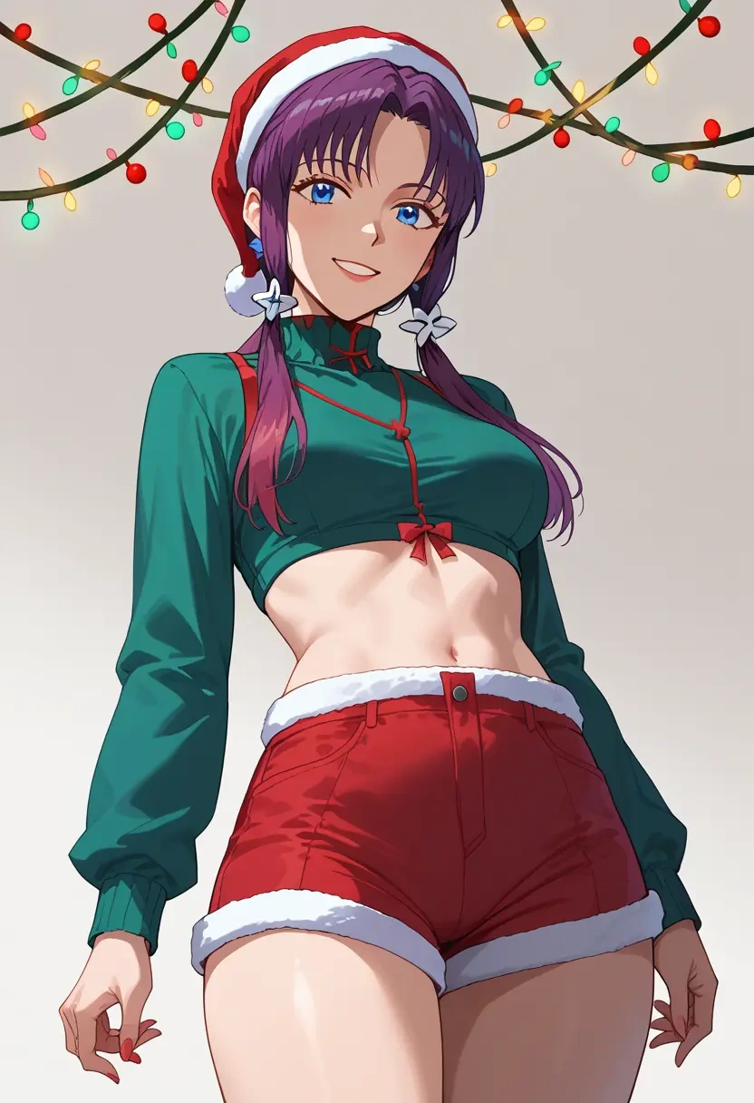 neon_genesis_evangelion,makinami_mari_illustrious,Christmas,red velvet shorts  - 