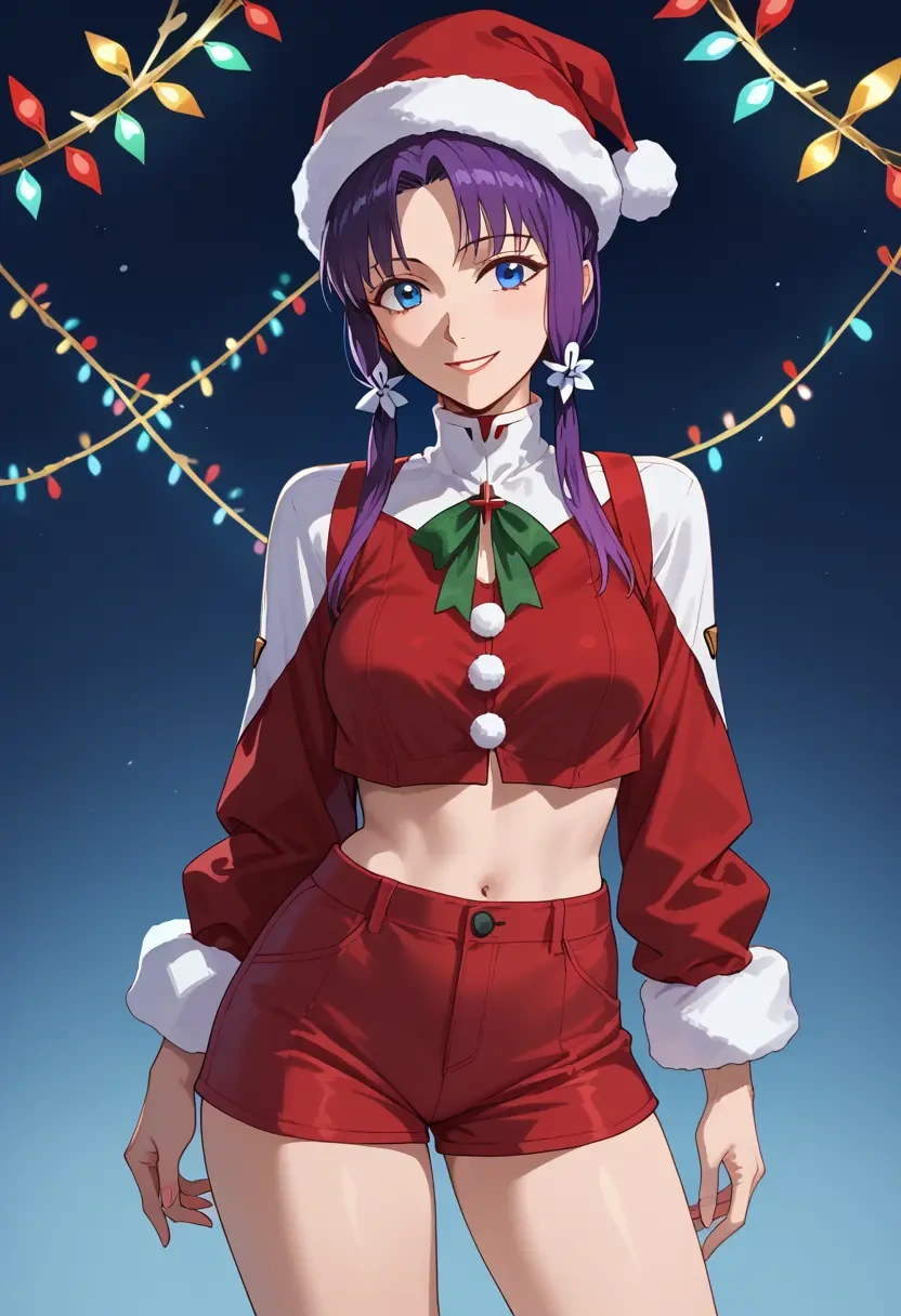 neon_genesis_evangelion,makinami_mari_illustrious,Christmas,red velvet shorts  - 