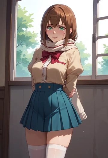 steins_gate,makise_kurisu,spring,student uniform,blouse  - AI generated anime art