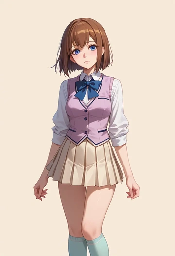 steins_gate,makise_kurisu,spring,student uniform,vest  - AI generated anime art