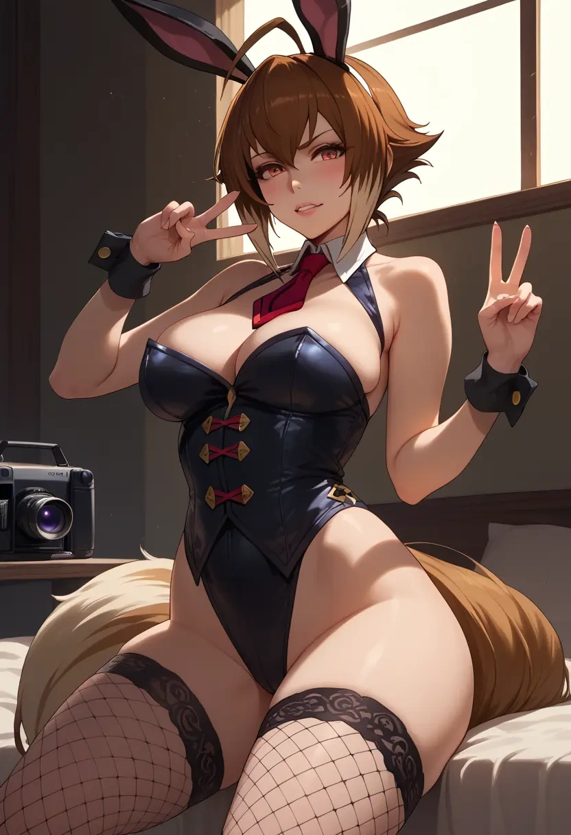 blazblue,makoto_nanaya,bunny girl, sexy,stockings  - 