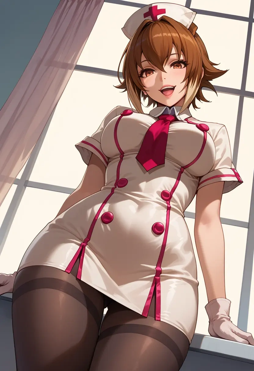 blazblue,makoto_nanaya,nurse pantyhose,mini skirt, sexy  - 