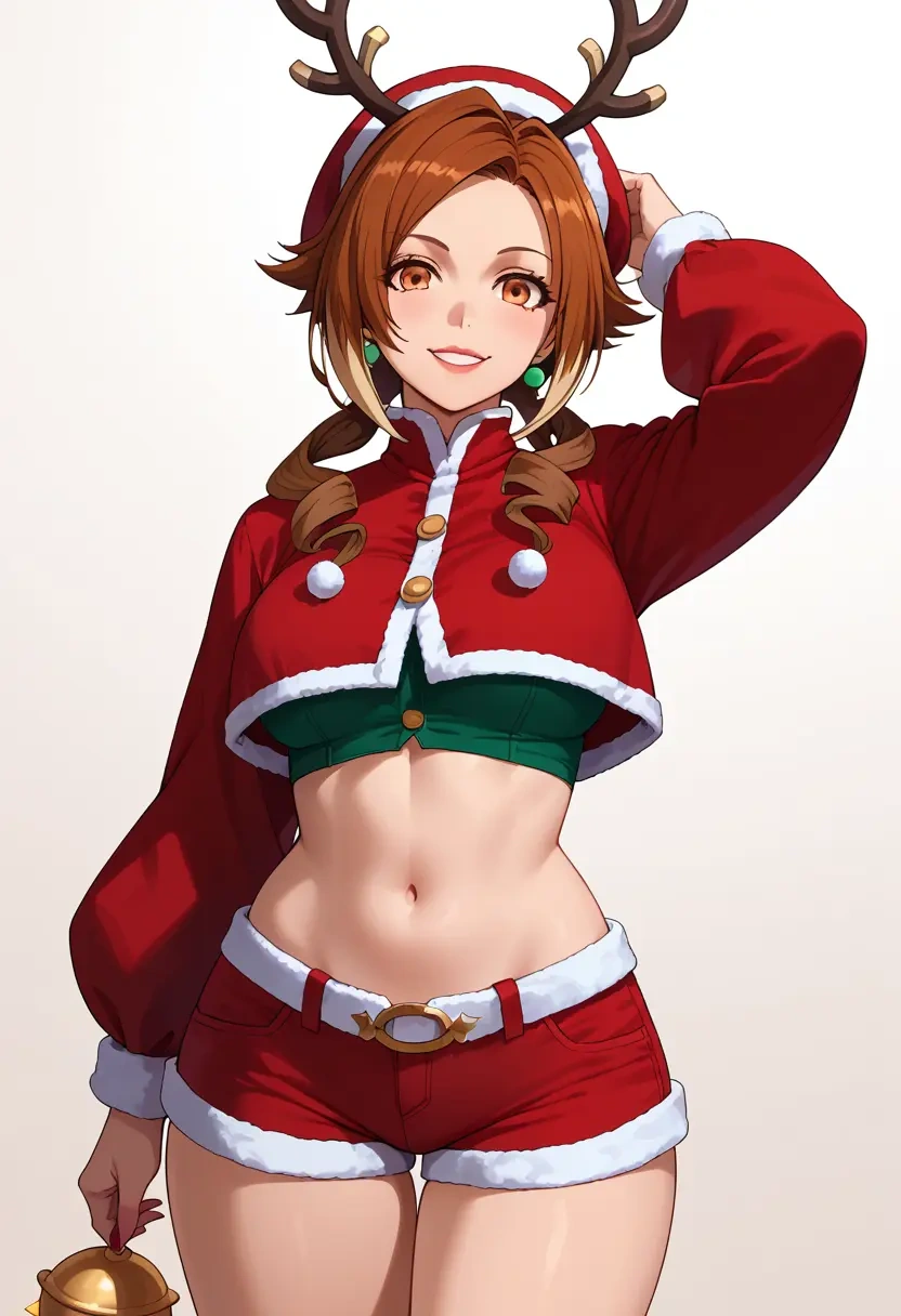 blazblue,makoto_nanaya,Christmas,red velvet shorts  - 