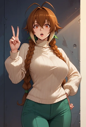 blazblue,makoto_nanaya,sweater  - AI generated anime art