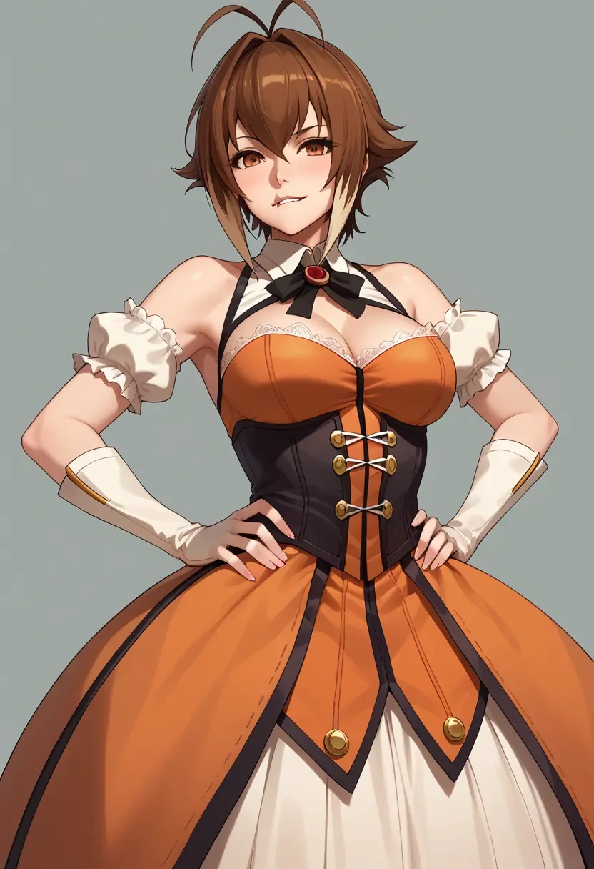 blazblue,makoto_nanaya,corset,bustier,long tulle skirt  - 