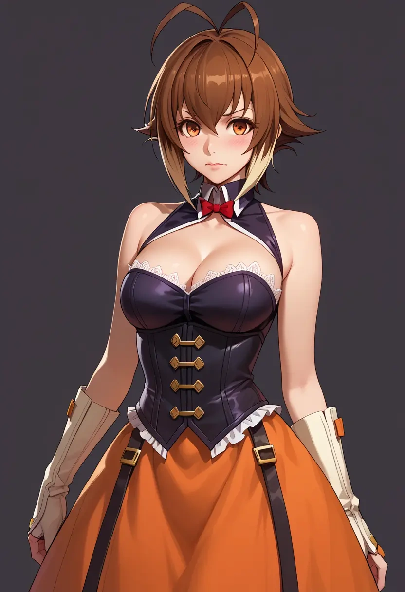 blazblue,makoto_nanaya,corset,bustier,long tulle skirt  - 