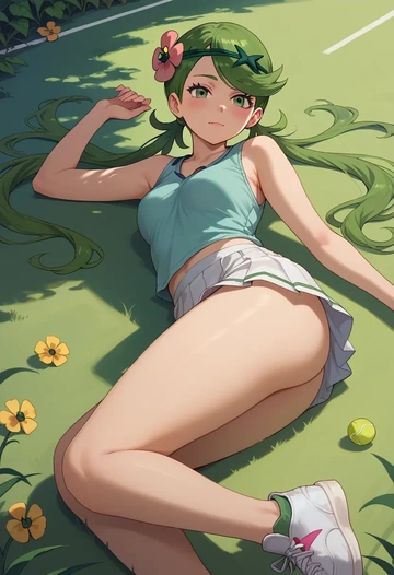 pokemon,mallow_(pokemon),tennis skirt  - AI generated anime art