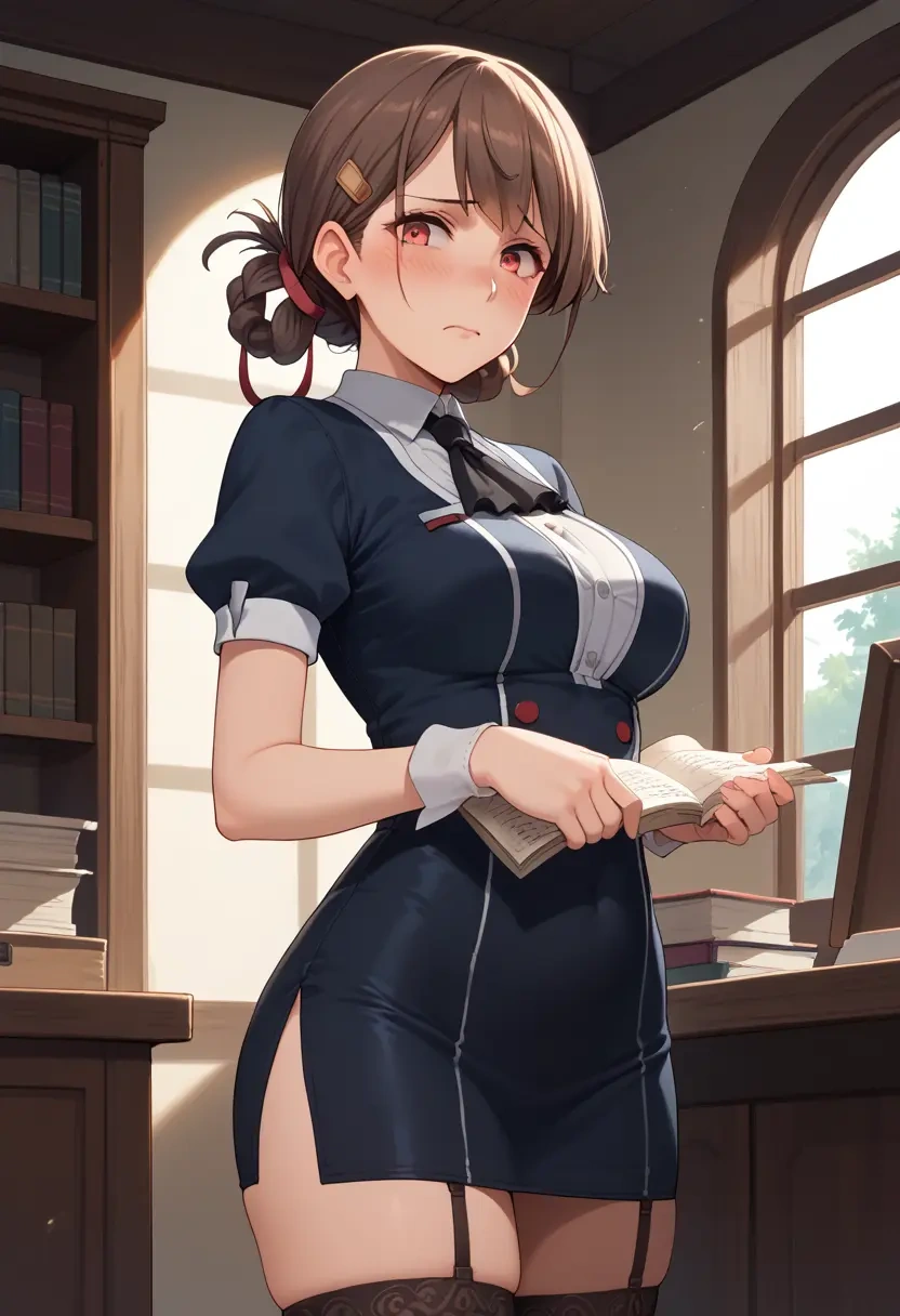 kantai_collection,mamiya_(kancolle),secretary, stockings  - 