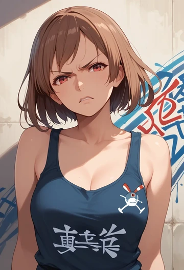 kantai_collection,mamiya_(kancolle),abstract graffiti tank,dolphin shorts  - AI generated anime art