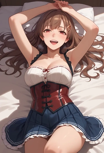 kantai_collection,mamiya_(kancolle),corset,bustier,long tulle skirt  - AI generated anime art