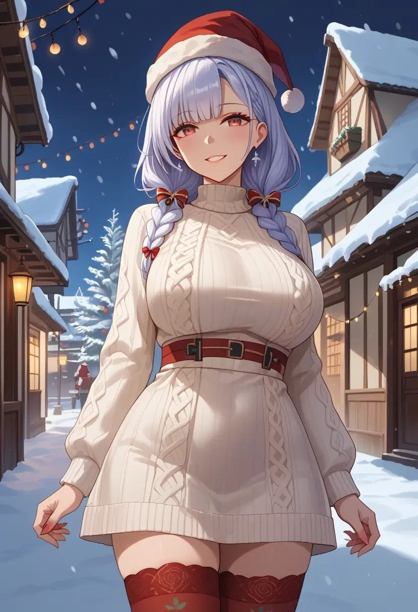 azur_lane,manjuu_(azur_lane),Christmas,sweater dress,stockings  - 