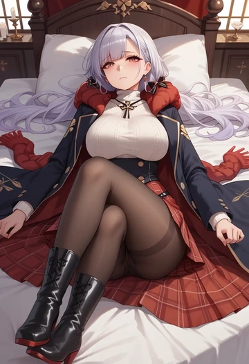 azur_lane,manjuu_(azur_lane),winter,student uniform,fur-collared jacket  - AI generated anime art