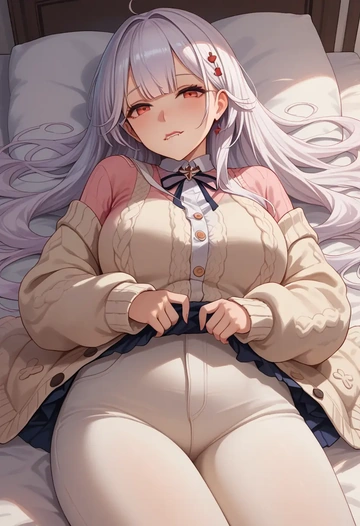 azur_lane,manjuu_(azur_lane),cardigan,oversized,wide-leg pants  - AI generated anime art