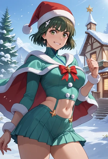 kill_la_kill,mankanshoku_mako,Christmas,dress  - AI generated anime art