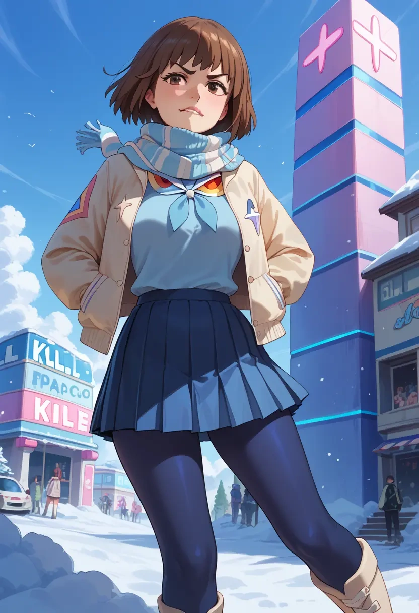 kill_la_kill,mankanshoku_mako,winter,student uniform,puffer jacket  - 