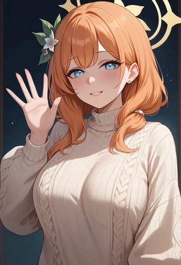 blue_archive,mari_(blue_archive),sweater  - AI generated anime art