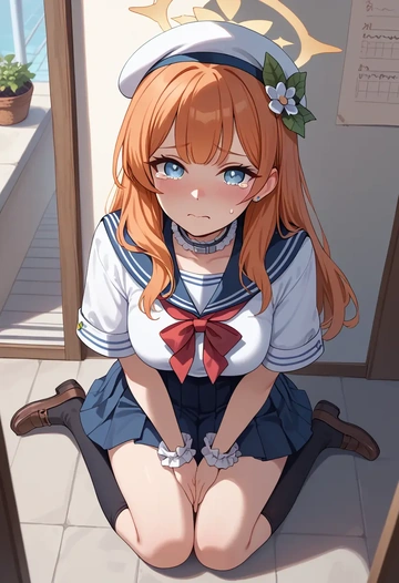 blue_archive,mari_(blue_archive),sailor, uniform  - AI generated anime art