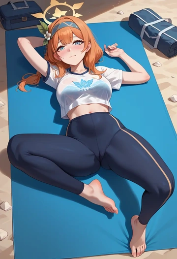 blue_archive,mari_(track)_(blue_archive),yaga pants  - AI generated anime art