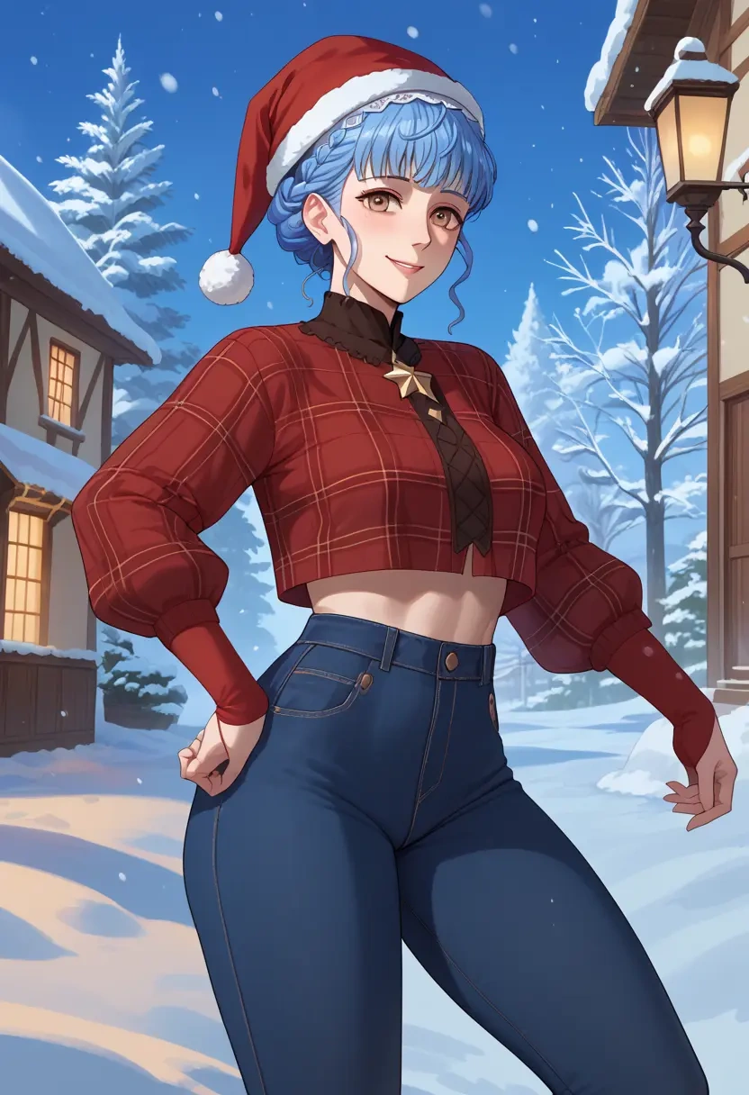 fire_emblem,marianne_von_edmund,Christmas,plaid trousers  - 