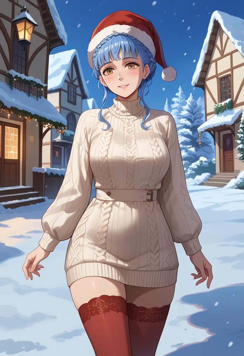 fire_emblem,marianne_von_edmund,Christmas,sweater dress,stockings  - 