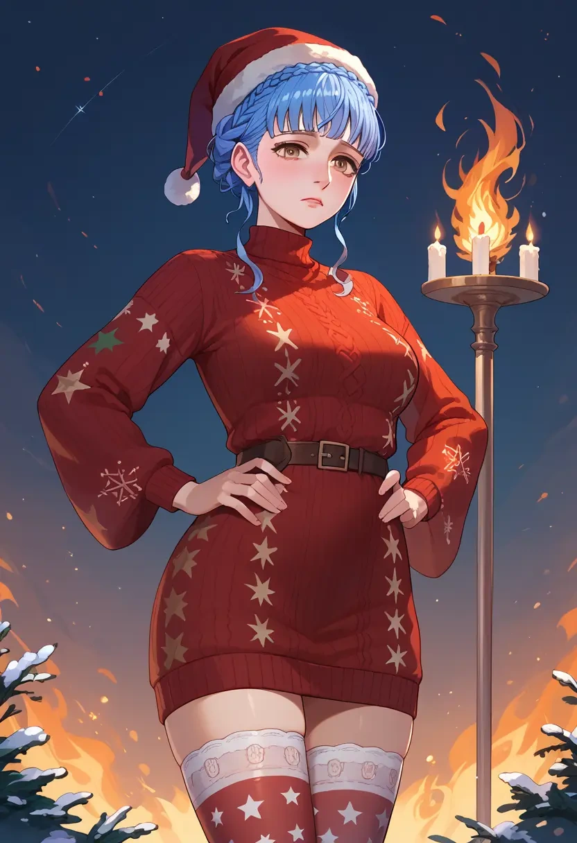 fire_emblem,marianne_von_edmund,Christmas,sweater dress,stockings  - 