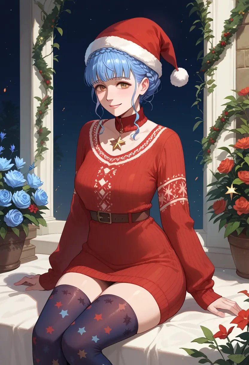 fire_emblem,marianne_von_edmund,Christmas,sweater dress,stockings  - 