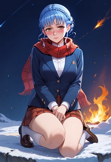 fire_emblem,marianne_von_edmund,winter,student uniform,plaid skirt  - AI generated anime art