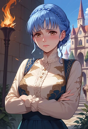 fire_emblem,marianne_von_edmund,silk graffiti shirt,dolphin shorts  - AI generated anime art