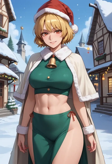 touhou,maribel_hearn,Christmas,dress  - AI generated anime art