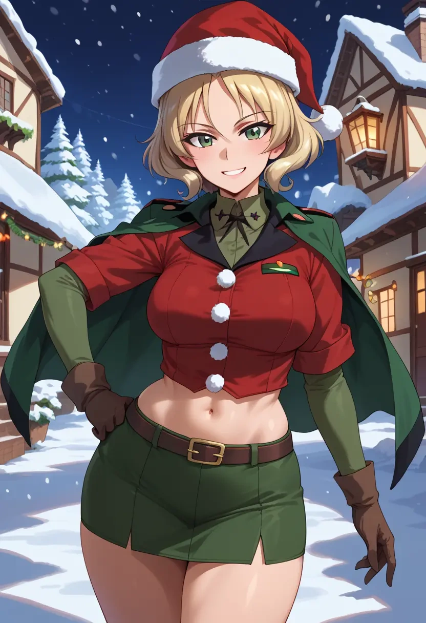 girls_und_panzer,marie_(girls_und_panzer),Christmas,dress  - 