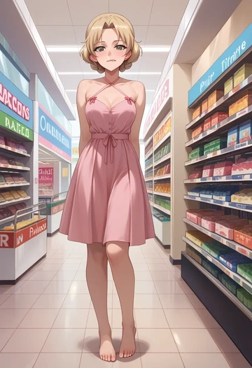 girls_und_panzer,marie_(girls_und_panzer),silk slip dress  - AI generated anime art