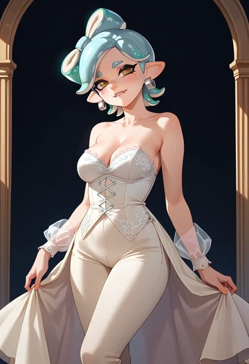 splatoon_(series),marie_(splatoon),pants,wide-leg,strappy top  - AI generated anime art