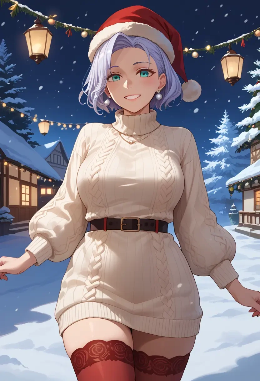 fate_(series),marie_antoinette_(fate),Christmas,sweater dress,stockings  - 