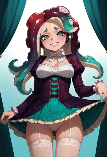 splatoon_(series),marina_(splatoon),mini skirt, stockings  - AI generated anime art