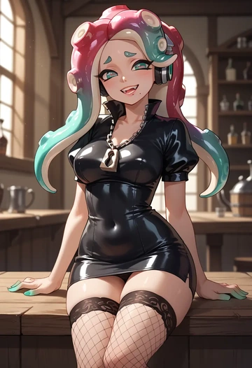 splatoon_(series),marina_(splatoon),secretary,stockings,sexy, panties  - AI generated anime art