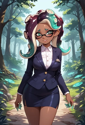 splatoon_(series),marina_(splatoon),OL, glasses,  - AI generated anime art