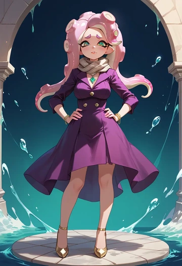 splatoon_(series),marina_(splatoon),spring,elegant woman,wrap dress  - AI generated anime art