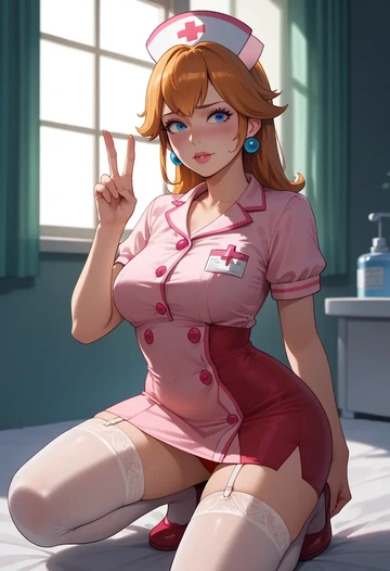 mario_(series),mario,nurse,stockings,sexy,panties  - AI generated anime art