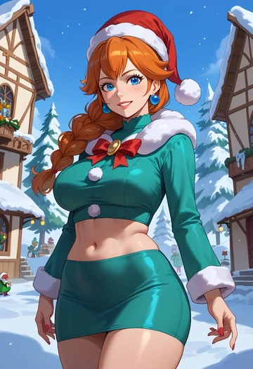 mario_(series),mario,Christmas,dress  - AI generated anime art