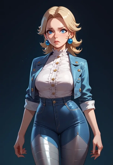 mario_(series),mario,denim jacket,cropped,leather leggings  - AI generated anime art