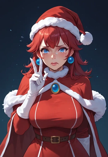 mario_(series),mario,Christmas,red velvet dress  - AI generated anime art