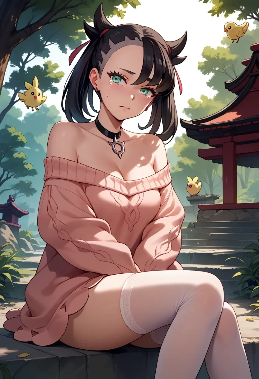 pokemon,marnie_(pokemon),off-shoulder,sweater  - 