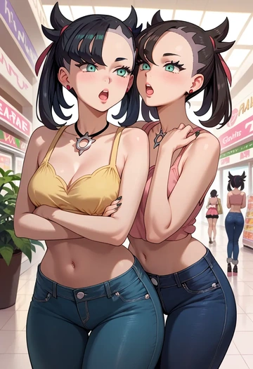 pokemon,marnie_(pokemon),crop top  - AI generated anime art